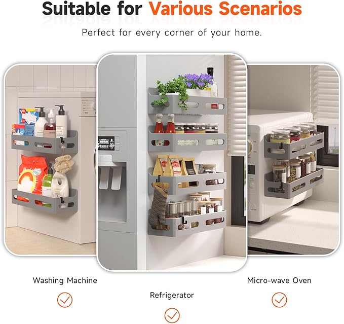 Sevenblue 4 Pack Strong Magnetic Spice Rack - Image 6