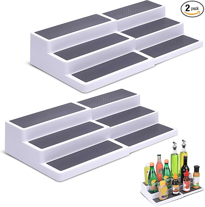 CiWiVOKi 3-Tier Expandable Spice Rack, Plastic Spice Rack Organizer by CiWiVOKi