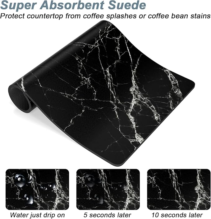 Rnivvi Coffee Mat, Hide Stain Rubber Backed Absorbent Dish Drying Pad - Image 3
