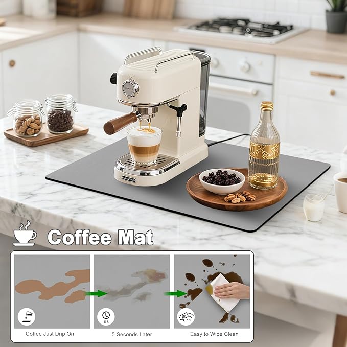 Dish Drying Mats for Kitchen Counter, Waterproof Coffee Mat for Countertop - Image 3
