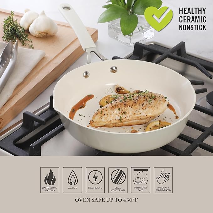 Martha Stewart Heathland 9.5 Inch Aluminum Cookware Non-Toxic Premium Ceramic - Image 6