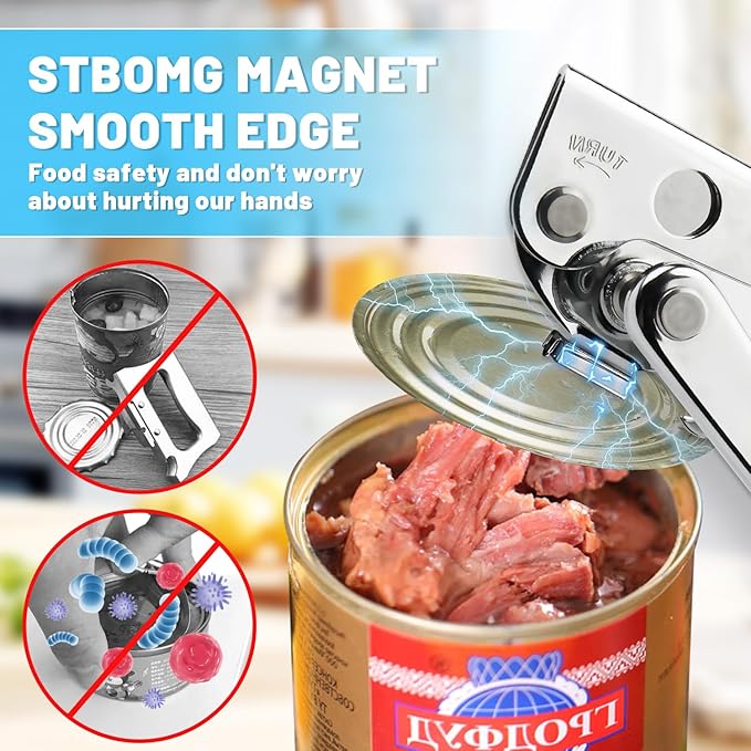 Commercial Can Opener, Stainless Steel Heavy Duty Hand Crank Manual Can Openers - Image 6