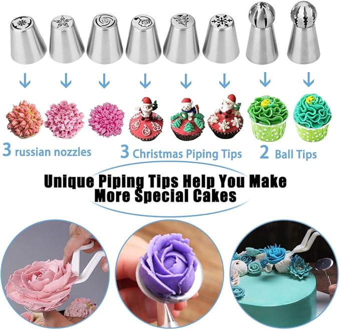 Cake Decorating Kit Cake Decorating Supplies, 66 Icing Piping Nozzles, Cake - Image 4