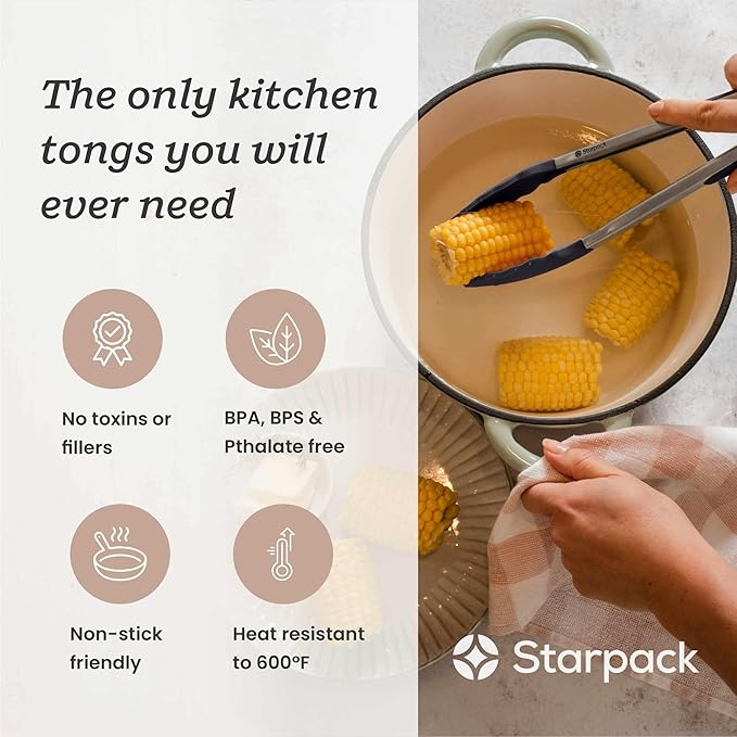 StarPack Premium Silicone Kitchen Tongs 12-Inch - Image 2