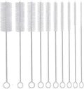 Long Straw Brush, Nylon Pipe Tube Cleaner 8-ihch 10 Different Diameters Set of by DESIN