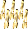 6pcs Stainless Steel Serving Tongs Gold or Silver Plated 9inch Heavy Duty by IAXSEE