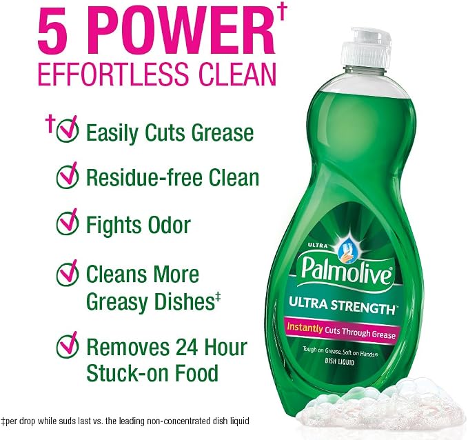Palmolive Dish Liquid 45093 32.5 Fl Oz Ultra Strength Dish Liquid