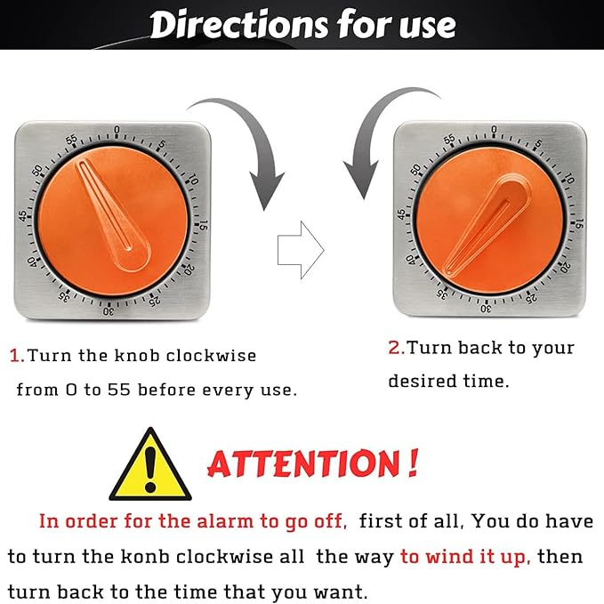 Orange Kitchen Timers for Cooking, Chef Cooking Timer Clock - Image 7