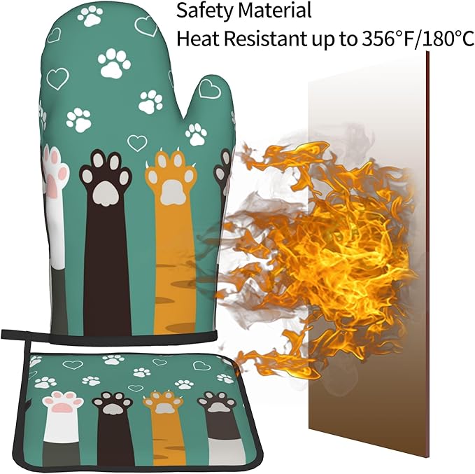 Cat Oven Mitt Potholders Sets - Image 5