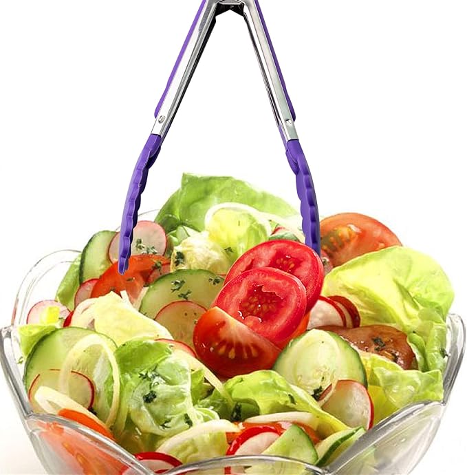 7 Pack Kitchen Tongs Set 7-Inch Color Mini Small Food Tongs - Image 6