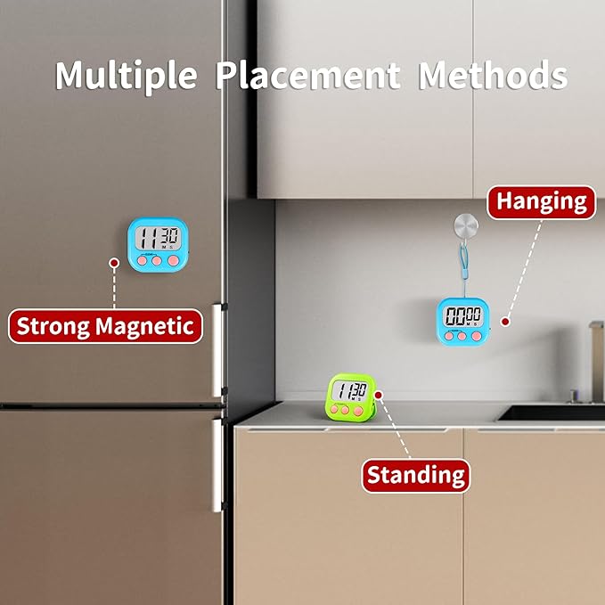 Timer for Kids Teachers Digital Kitchen Timers for Cooking Large Magnetic - Image 4