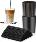 200 Pcs Black Coffee Stirrer Sticks and Holder Set 7 Inch Plastic Coffee Stir by SMAODSGN