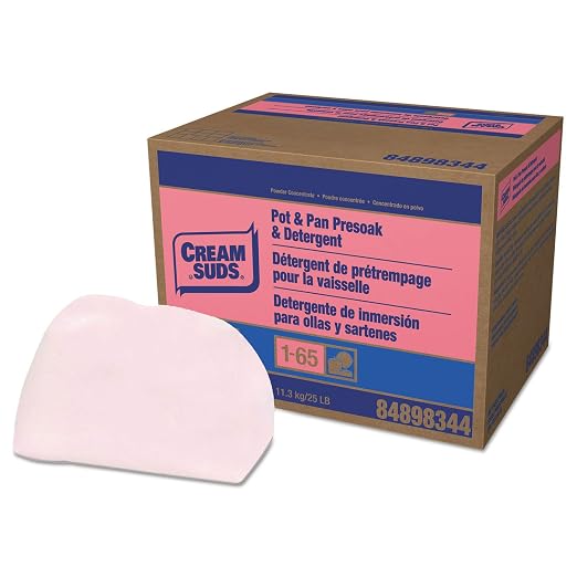 Cream Suds MANUAL POT AND PAN PRESOAK AND DETERGENT WITHOUT PHOSPHATE, BABY POWDER SCENT, POWDER, 25 LB BOX