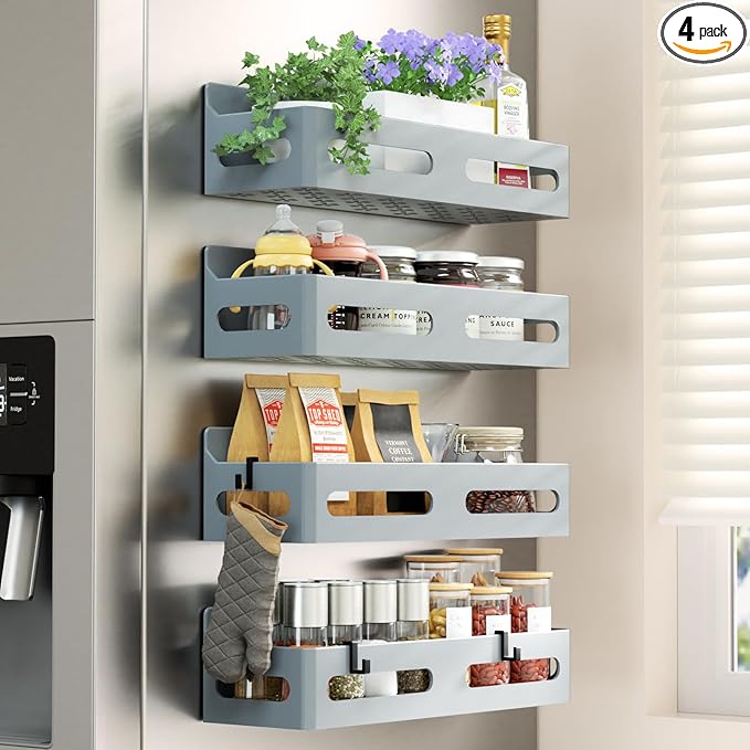 Sevenblue 4 Pack Strong Magnetic Spice Rack by Sevenblue