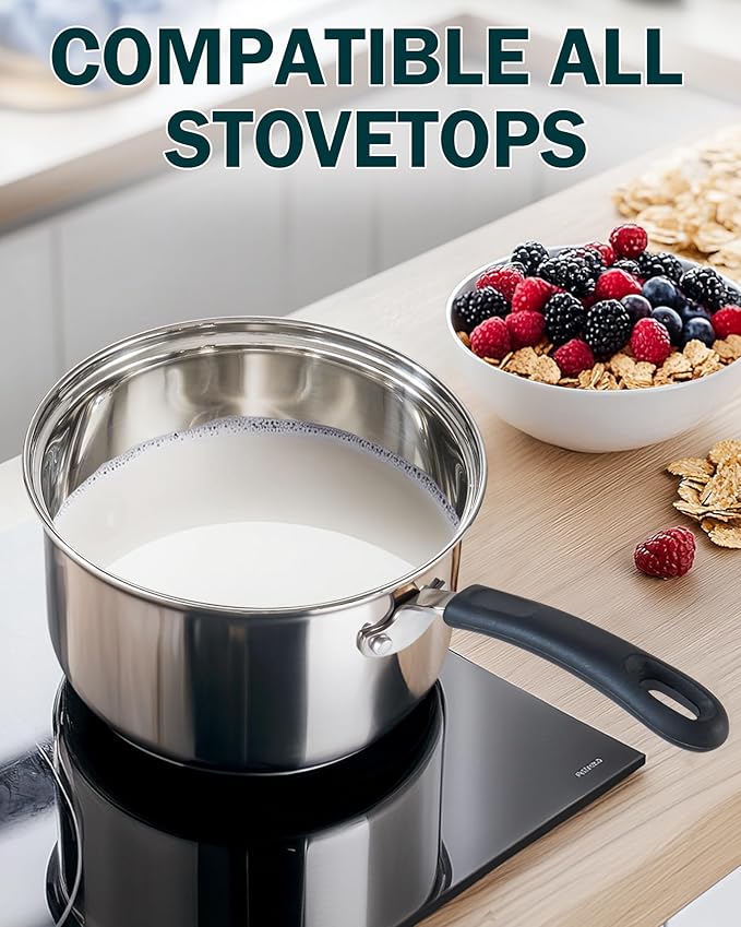 Cook N Home 1 Quart Stainless Steel Saucepan - Image 3