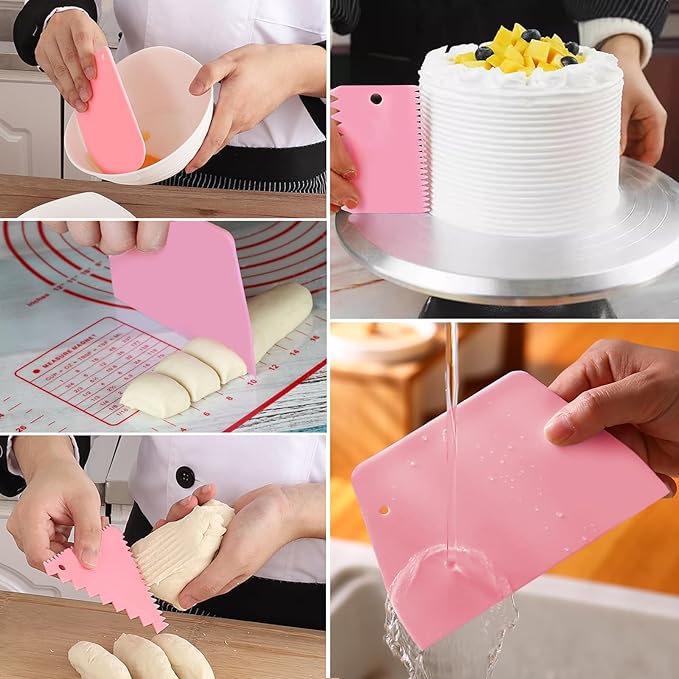 12 Pcs Adjustable Cake Smoother Set, Plastic Cake Decorating Tools Comb and - Image 5
