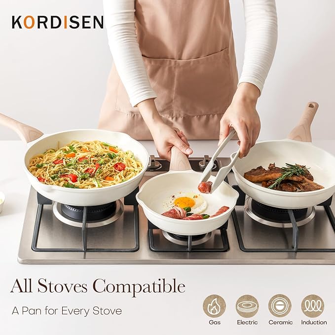 Kordisen Nonstick Ceramic Frying Pan, 12.5 Inch Ceramic Large Skillet, Healthy - Image 6