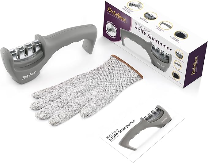 4-in-1 Kitchen Knife Accessories: 3-Stage Knife Sharpener Helps Repair - Image 4