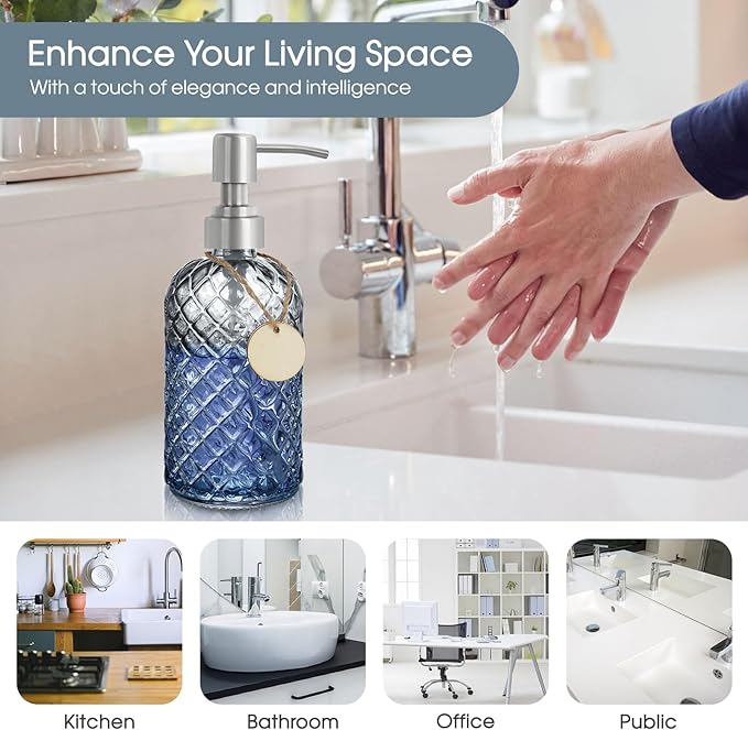 Gem-Patterned Glass Soap Dispenser - Image 5