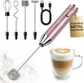 Zulay Kitchen Metal Rechargeable Milk Frother, 3 Whisk Attachments Handheld by ZulayKitchen