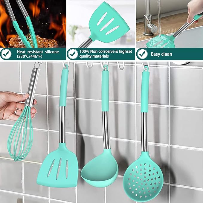 Silicone Cooking Utensil Set, Umite Chef 15pcs Silicone Cooking Kitchen - Image 6
