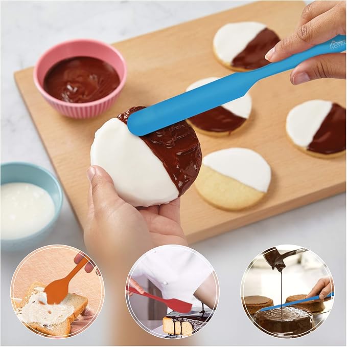 HOTEC Heat Resistant 600℉ Food Grade Silicone Rubber Spatula Set - Image 3