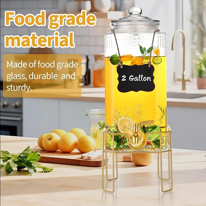 Drink Dispenser, 2 Gallon Drink Dispensers - Image 5
