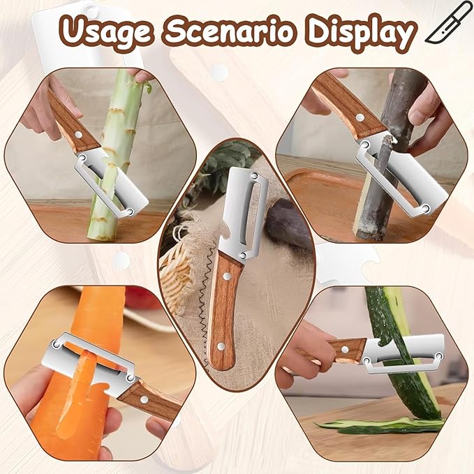Premium Vegetable Peeler with Wooden Handle and Bottle Opener, Kitchen Gadgets - Image 6
