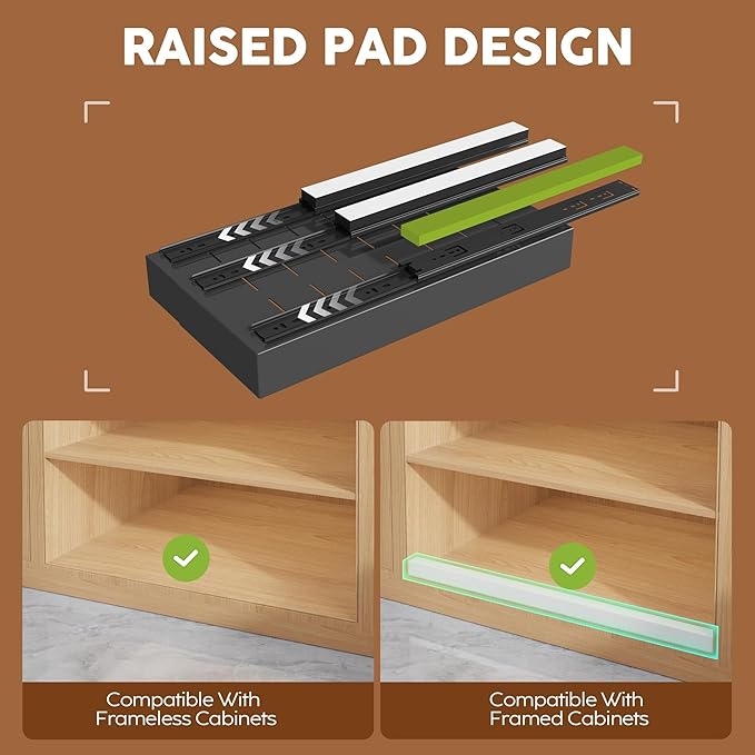 Seinloes 4 Pack Expandable Width Pull Out Cabinet Organizer 21" Deep - Image 2