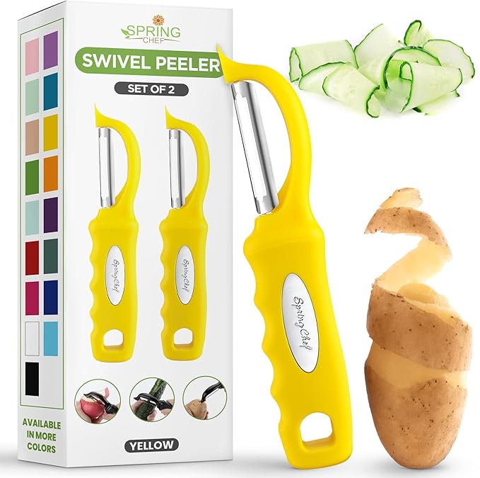 Spring Chef Premium Stainless Steel Yellow Swivel Potato Peelers by SpringChef