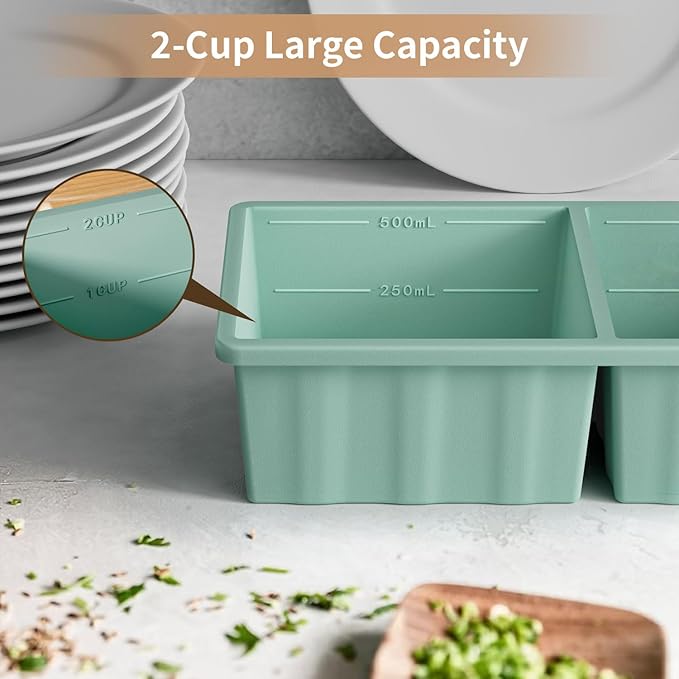 Silicone Freezer Tray for Soup Ice Cubes: 2-Cup Freezing Tray - Image 7