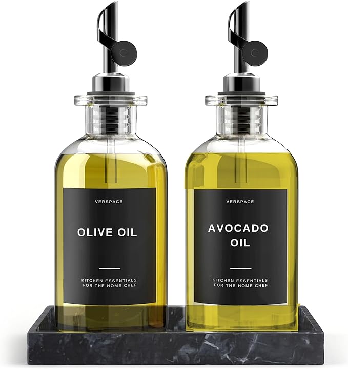 Verspace - Clear Glass Olive Oil Dispenser Bottles by Verspace