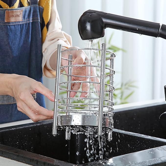Kitchen Utensil Holder for Kitchen Counter, Stainless Steel Utensil Crocks - Image 6