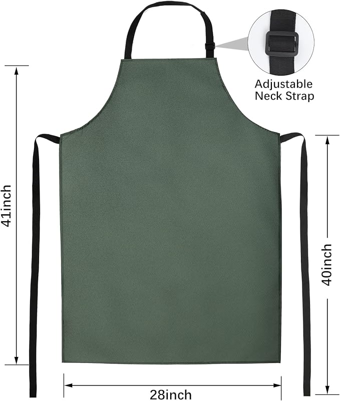 Gotega Waterproof Rubber Vinyl Apron Adjustable Dishwasher Apron - Image 2