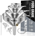 Stainless Steel Funnel, Walfos 4 Pack(4in、3 in、2.2 in、1.7in Kitchen Funnel by Walfos