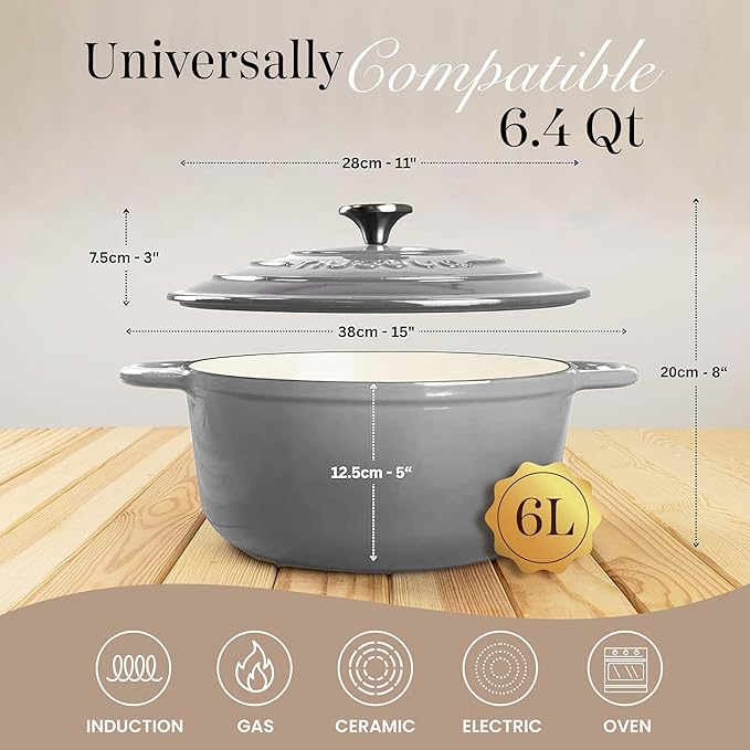 Nuovva Enamelled Cast Iron Dutch Oven Pot - Image 2