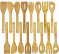 DEAYOU 16 PCS Bamboo Kitchen Utensils, Wood Spoons Spatula Set by DEAYOU
