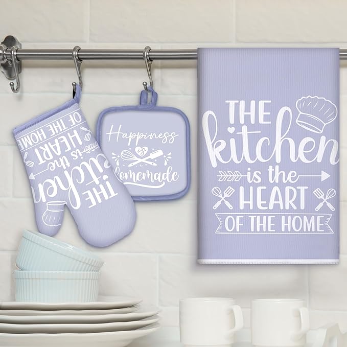 Sratte 6 Pcs Kitchen Decor Accessories Set Farmhouse Towels Pot Holders Oven - Image 2
