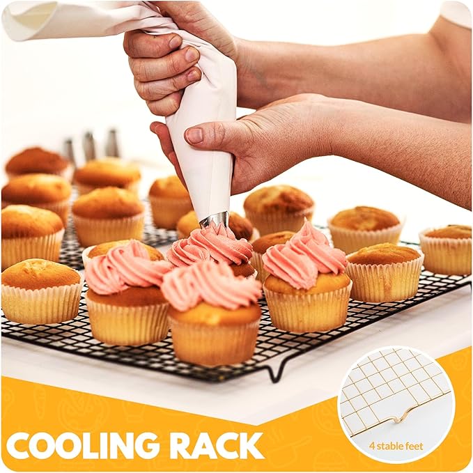 2 PCS Cooling Racks for Cooking and Baking, 14.8x10 Inches Stainless Steel - Image 7