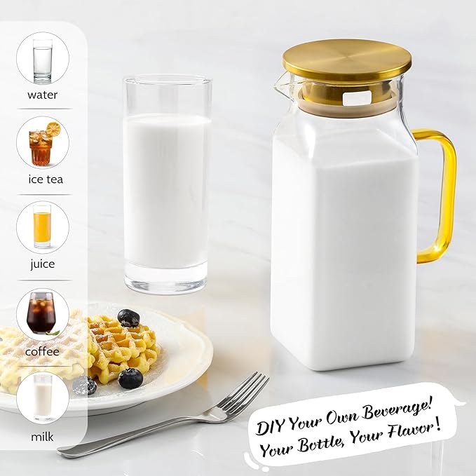 40 oz, 1.2Liter Square Glass Pitcher - Image 3