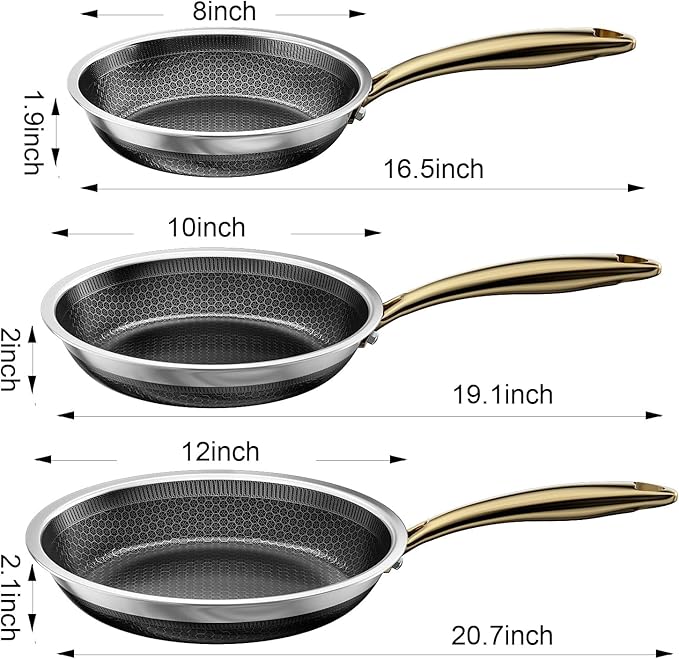 FogDream 8, Honeycomb Hybrid Nonstick Skillet - Image 6