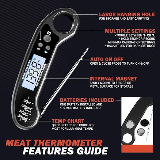 Meat Thermometer Digital, Instant Read Meat Thermometer - Image 7