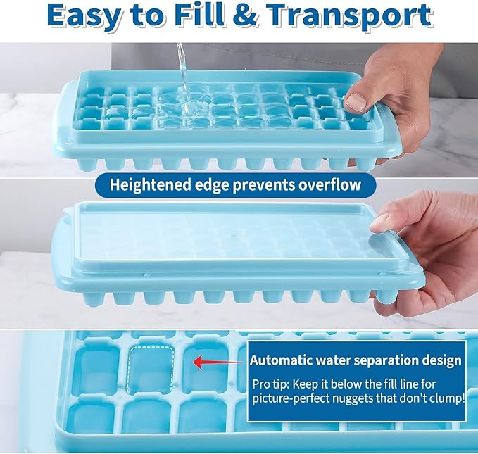 2Pack Ice Cube Tray with Lid and Bin - Image 4