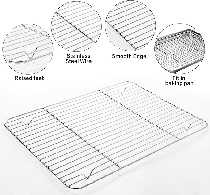 MCIRCO 6 Piece Stainless Steel Baking Sheet - Image 4