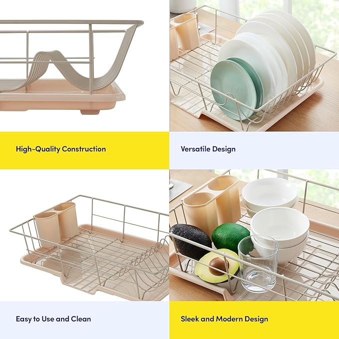 Sweet Home Collection Space-Saving 3-Piece Dish Drainer Rack Set: Efficient - Image 6