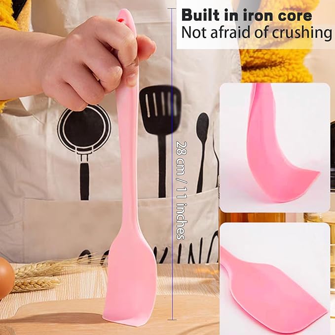 8 Pieces Silicone Spatulas, 11 inch Heat-Resistant Non-stick Spatulas - Image 2