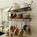 KES 30-Inch Oiled Bronze Pot Rack Wall Mounted, 2-Tier Hanging Pot and Pan by KES