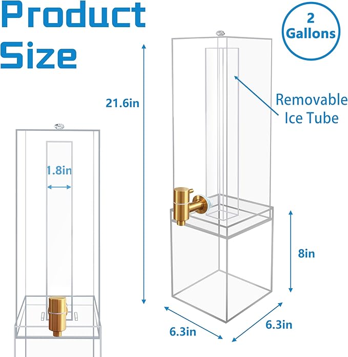 2 Gallon Large Drink Dispenser, Drink Dispenser - Image 3