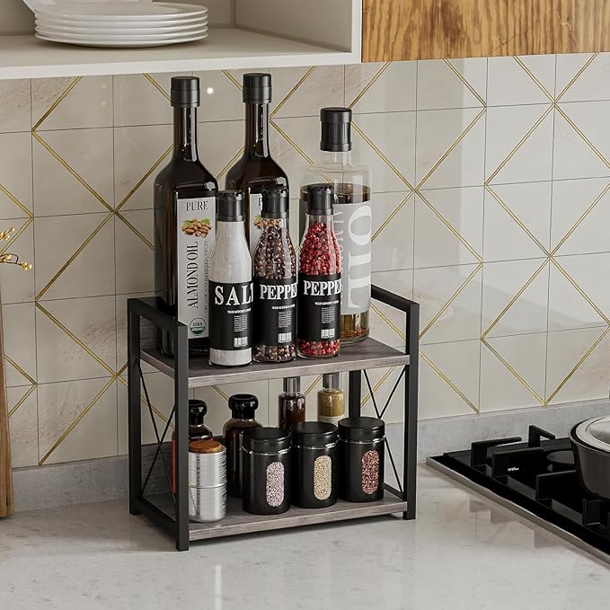 Giikin Countertop Shelf Organizer, 2 Tier Kitchen Spice Rack - Image 2