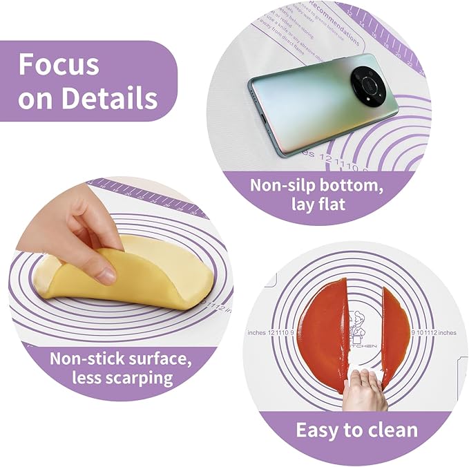 Silicone Baking Mat, Non Stick Pastry Mat Sheet - Image 3